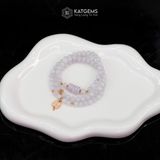  Vòng Chuỗi Ngọc Phỉ Thúy Tím Tử La Lan 5.8ly Mix Ngũ Điếu, Cỏ Bốn Lá Nạm Đá Và Bi Kim Tiền Vàng Trang Sức (Không Kén Mệnh) 1-129005 