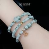  Vòng Chuỗi Ngọc Phỉ Thúy Hoa Bay Bánh Xe 5.4ly Mix Ngũ Điếu, Hồ Ly Phượng, Bi Kim Tiền Và Hoa Sen Vàng Trang Sức (Không Kén Mệnh) 2-127011 