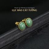  Khuyên Tai Thiết Kế Lục Bảo Cát Tường Mặt Ngọc Phỉ Thúy Type A KT 12 x10 x 6 (Không Kén Mệnh) 