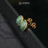  Khuyên Tai Thiết Kế Lục Bảo Cát Tường Mặt Ngọc Phỉ Thúy Type A KT 12 x10 x 6 (Không Kén Mệnh) 