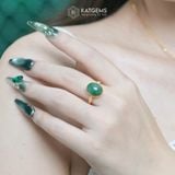  Nhẫn Thiết Kế Lục Bảo Cát Tường Mặt Ngọc Phỉ Thuý Type A KT 12 x10 x 6 (Không Kén Mệnh) 