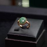  Nhẫn Thiết Kế Lục Bảo Cát Tường Mặt Ngọc Phỉ Thuý Type A KT 12 x10 x 6 (Không Kén Mệnh) 