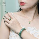  Mặt Dây Chuyền Thiết Kế Lục Bảo Cát Tường Mặt Ngọc Phỉ Thúy Type A KT 12 x10 x 6 (Không Kén Mệnh) 