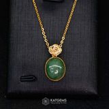  Mặt Dây Chuyền Thiết Kế Lục Bảo Cát Tường Mặt Ngọc Phỉ Thúy Type A KT 12 x10 x 6 (Không Kén Mệnh) 