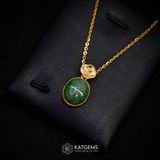  Mặt Dây Chuyền Thiết Kế Lục Bảo Cát Tường Mặt Ngọc Phỉ Thúy Type A KT 12 x10 x 6 (Không Kén Mệnh) 