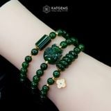  Vòng Chuỗi Ngọc Bích CANADA 6ly Mix Ngũ Điếu, Hồ Ly Phượng, Lu Thống Và Cỏ Bốn Lá Nạm Đá Vàng Trang Sức (Không Kén Mệnh) 