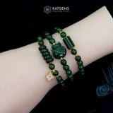  Vòng Chuỗi Ngọc Bích CANADA 6ly Mix Ngũ Điếu, Hồ Ly Phượng, Lu Thống Và Cỏ Bốn Lá Nạm Đá Vàng Trang Sức (Không Kén Mệnh) 