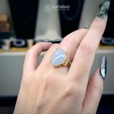  Nhẫn "Bạch Nguyệt Minh Tâm" Ngọc Myanmar Type A KT 17 x 13 x 5 Vàng Trang Sức (Không Kén Mệnh) 