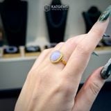  Nhẫn "Tử La Băng Tâm" Ngọc Myanmar Type A KT 13 x 11 x 4 Vàng Trang Sức (Không Kén Mệnh) 