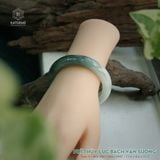  Vòng Khối Ngọc Phỉ Thúy Bạch Lục Vân Sương Cao Cấp Bản Hẹ 11.6 x 8.6 x 51.5 (Không Kén Mệnh) 2541932 