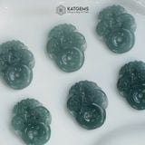  Mặt Ngọc Song Lân Lam Ngọc 30.5x26x5mm (Không Kén Mệnh) 