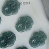  Mặt Ngọc Song Lân Lam Ngọc 30.5x26x5mm (Không Kén Mệnh) 