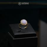  Nhẫn "Tử La Băng Tâm" Ngọc Myanmar Type A KT 13 x 11 x 4 Vàng Trang Sức (Không Kén Mệnh) 