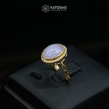  Nhẫn "Tử La Băng Tâm" Ngọc Myanmar Type A KT 13 x 11 x 4 Vàng Trang Sức (Không Kén Mệnh) 