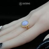  Nhẫn "Tử La Băng Tâm" Ngọc Myanmar Type A KT 13 x 11 x 4 Vàng Trang Sức (Không Kén Mệnh) 