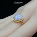  Nhẫn "Tử La Băng Tâm" Ngọc Myanmar Type A KT 13 x 11 x 4 Vàng Trang Sức (Không Kén Mệnh) 