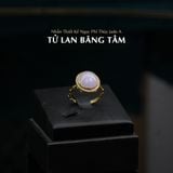  Nhẫn "Tử La Băng Tâm" Ngọc Myanmar Type A KT 13 x 11 x 4 Vàng Trang Sức (Không Kén Mệnh) 