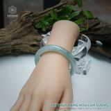  Vòng Khối Ngọc Phỉ Thúy Băng Hoa Lam Sương Cao Cấp Bản Hẹ 10.7 x 7.7 x 54.6 (Không Kén Mệnh) 2542983 