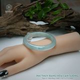  Vòng Khối Ngọc Phỉ Thúy Băng Hoa Lam Sương Cao Cấp Bản Hẹ 10.7 x 7.7 x 54.6 (Không Kén Mệnh) 2542983 