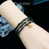  Vòng Chuỗi Lam Ngọc Dẹt 5ly Mix Bi Kim Tiền Và Charm Hoa Sen Vàng Trang Sức (Không Kén Mệnh) 2-126007 