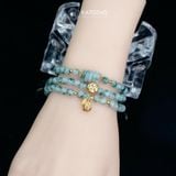  Vòng Chuỗi Ngọc Phỉ Thúy Hoa Bay 5,5ly Mix Ngũ Điếu, Cỏ Bốn Lá Và Túi Tiền Vàng Trang Sức (Không Kén Mệnh) 1-127007 