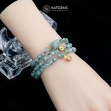  Vòng Chuỗi Ngọc Phỉ Thúy Hoa Bay 5,5ly Mix Ngũ Điếu, Cỏ Bốn Lá Và Túi Tiền Vàng Trang Sức (Không Kén Mệnh) 1-127007 