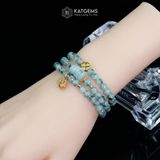  Vòng Chuỗi Ngọc Phỉ Thúy Hoa Bay 5,5ly Mix Ngũ Điếu, Cỏ Bốn Lá Và Túi Tiền Vàng Trang Sức (Không Kén Mệnh) 1-127007 