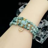  Vòng Chuỗi Ngọc Phỉ Thúy Hoa Bay 6,2ly Mix Ngũ Điếu, Cỏ Bốn Lá Nạm Đá Và Bi Kim Tiền Vàng Trang Sức (Không Kén Mệnh) 3-127002 