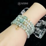  Vòng Chuỗi Quấn 5 Ngọc Phỉ Thúy Hoa Bay 6ly Mix Ngũ Điếu, Lu Thống Và Cỏ Ba Lá Nạm Đá Vàng Trang Sức (Không Kén Mệnh) 1-127028 