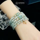  Vòng Chuỗi Quấn 5 Ngọc Phỉ Thúy Hoa Bay 6ly Mix Ngũ Điếu, Lu Thống Và Cỏ Ba Lá Nạm Đá Vàng Trang Sức (Không Kén Mệnh) 1-127028 