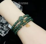  Vòng Chuỗi Lam Ngọc 5.7ly Mix Bi Kim Tiền, Hồ Ly Và Charm Hoa Sen Vàng Trang Sức (Không Kén Mệnh) 2-126010 