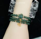  Vòng Chuỗi Lam Ngọc 5.7ly Mix Bi Kim Tiền, Hồ Ly Và Charm Hoa Sen Vàng Trang Sức (Không Kén Mệnh) 2-126010 