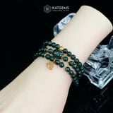  Vòng Chuỗi Ngọc Lục Lam 5.8ly Mix Bi Kim Tiền, Lu Thống Và Charm Hoa Sen Vàng Trang Sức (Không Kén Mệnh) 2-126002 