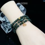  Vòng Chuỗi Ngọc Lục Lam 5.8ly Mix Bi Kim Tiền, Lu Thống Và Charm Hoa Sen Vàng Trang Sức (Không Kén Mệnh) 2-126002 