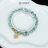  Vòng Đơn Ngọc Phỉ Thúy Hoa Bay 7.2ly Mix Bi Kim Tiền, Ngũ Điếu Và Charm Cỏ Bốn Lá Vàng Trang Sức (Không Kén Mệnh) 3-131003 