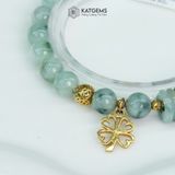  Vòng Đơn Ngọc Phỉ Thúy Hoa Bay 7.2ly Mix Bi Kim Tiền, Ngũ Điếu Và Charm Cỏ Bốn Lá Vàng Trang Sức (Không Kén Mệnh) 3-131003 