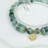  Vòng Đơn Ngọc Phỉ Thúy Hoa Bay 6ly Mix Lu Thống, Ngũ Điếu Và Charm Cỏ Bốn Lá Nạm Đá Vàng Trang Sức (Không Kén Mệnh) 1-131001 