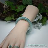  Vòng Khối Ngọc Phỉ Thúy Băng Hoa Lam Sương Cao Cấp Bản Đũa 10.1 x 10.1 x 51.8 (Không Kén Mệnh) 2545848 