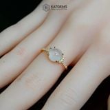  Nhẫn Băng Ngọc Thanh Quang Ngọc Myanmar Type A Vàng Trang Sức (Không Kén Mệnh) 