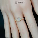  Nhẫn Băng Ngọc Thanh Quang Ngọc Myanmar Type A Vàng Trang Sức (Không Kén Mệnh) 