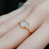  Nhẫn Băng Ngọc Thanh Quang Ngọc Myanmar Type A Vàng Trang Sức (Không Kén Mệnh) 