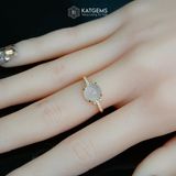  Nhẫn Băng Ngọc Thanh Quang Ngọc Myanmar Type A Vàng Trang Sức (Không Kén Mệnh) 