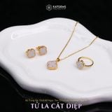  Mặt Dây Chuyền Cỏ Bốn Lá Tử La Cát Diệp Vàng Trang Sức (Không Kén Mệnh) 