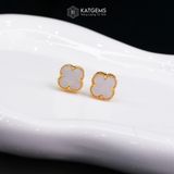  Khuyên Tai Cỏ Bốn Lá Tử La Cát Diệp Vàng Trang Sức (Không Kén Mệnh) 