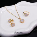  Khuyên Tai Cỏ Bốn Lá Tử La Cát Diệp Vàng Trang Sức (Không Kén Mệnh) 