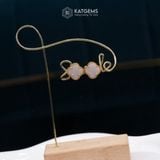  Khuyên Tai Cỏ Bốn Lá Tử La Cát Diệp Vàng Trang Sức (Không Kén Mệnh) 