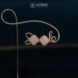  Khuyên Tai Cỏ Bốn Lá Tử La Cát Diệp Vàng Trang Sức (Không Kén Mệnh) 