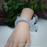  Vòng Khối Ngọc Phỉ Thúy Bạch Nguyệt Quang - Bạch Ngọc Điểm Hoàng Phỉ Cao Cấp Bản Hẹ 11.8 x 8.3 x 51.3 (Không Kén Mệnh) 2600682 