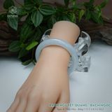  Vòng Khối Ngọc Phỉ Thúy Bạch Nguyệt Quang Cao Cấp Bản Hẹ 11.1 x 8.3 x 54.2 (Không Kén Mệnh) 2600686 