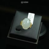  Nhẫn "Bạch Nguyệt Minh Tâm" Ngọc Myanmar Type A KT 17 x 13 x 5 Vàng Trang Sức (Không Kén Mệnh) 